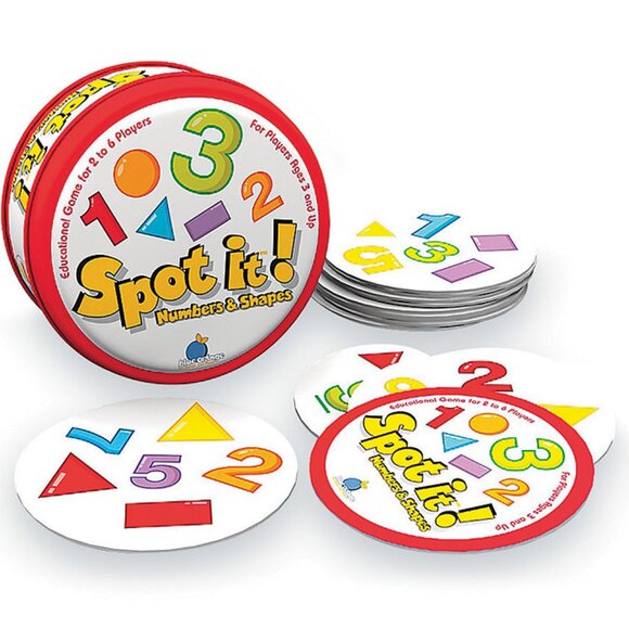 Travel Tin Card Games: Spot It! Numbers and Shapes & SET MINI Round Card Game - Picture 6 of 16